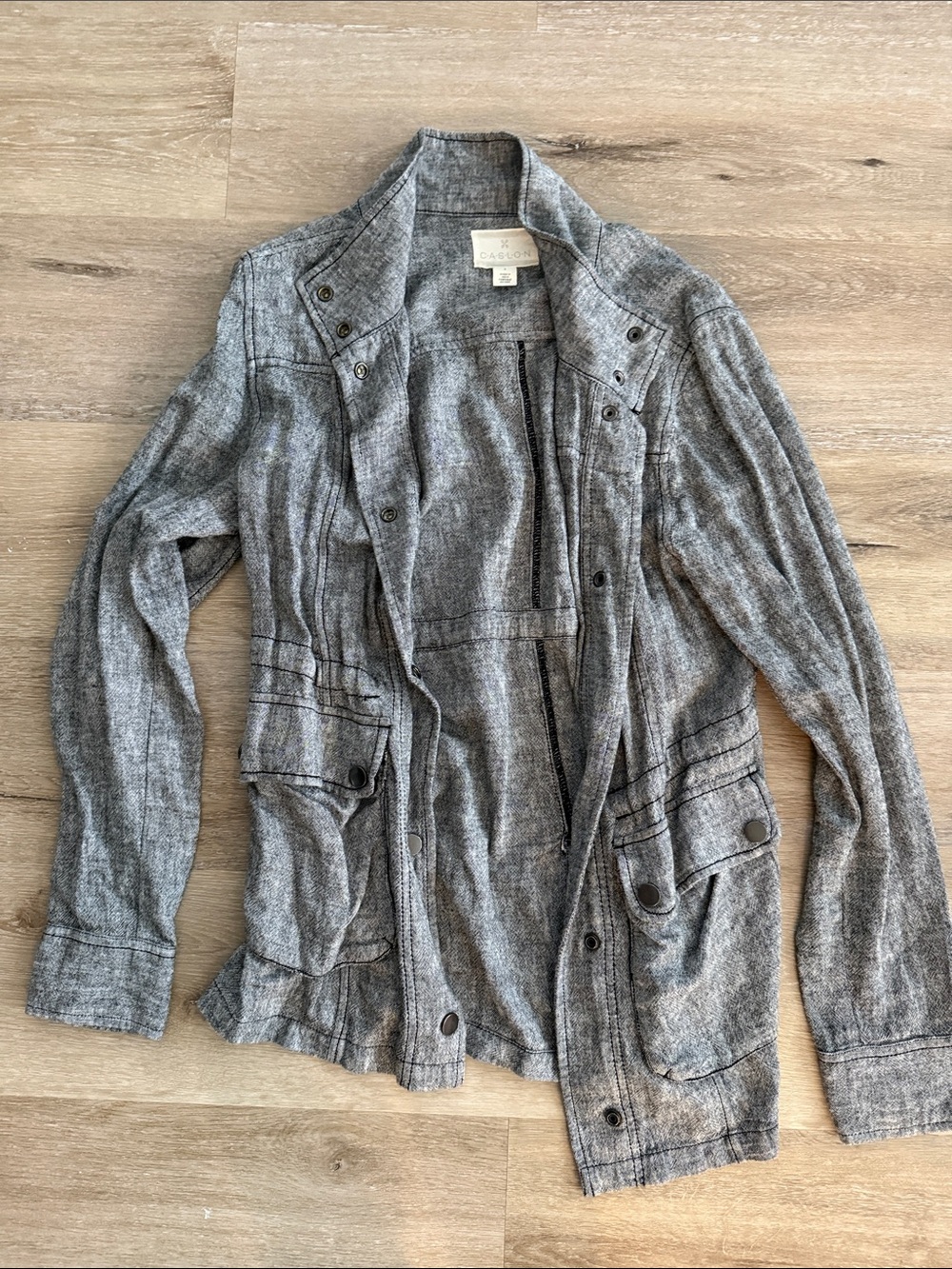 Caslon Heather Gray Military-Style Field Jacket